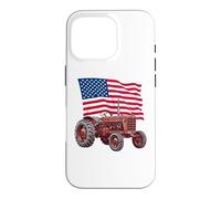 Custodia per iPhone 16 Pro American USA Flag Tractor Farmer