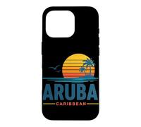 Custodia per iPhone 16 Pro Aruba Caraibi Retro Tramonto Vacanza