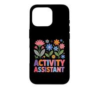 Custodia per iPhone 16 Pro Assistente di attività Groovy Retro Floral Healthcare Worker