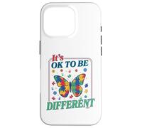 Custodia per iPhone 16 Pro Autism It's OK To Be Different Butterfly Puzzle Kid Teacher