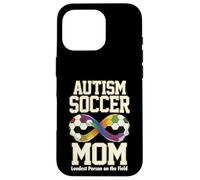 Custodia per iPhone 16 Pro Autismo Calcio Mamma Più Forte Persona Sul Campo Simbolo Infinito