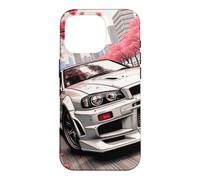 Custodia per iPhone 16 Pro Auto da corsa JDM Drift vintage Tokyo Sakura Flower Blossom Art