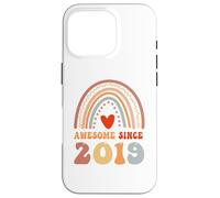 Custodia per iPhone 16 Pro Awesome Since 2019 7th Birthday Boho Rainbow 7 Years Old