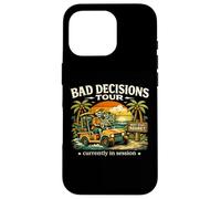 Custodia per iPhone 16 Pro Bad Decisions Tour: Skeleton Beach Vacation, divertente umorismo oscuro