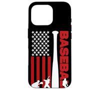 Custodia per iPhone 16 Pro Baseball Bat American Flag USA Sports