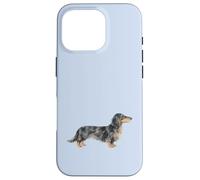 Custodia per iPhone 16 Pro Bassotto A Capelli Lunghi Nero E Crema