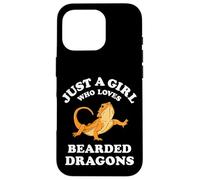 Custodia per iPhone 16 Pro Bearded Dragon Pet Lizard Reptile Animal Gift Black