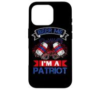 Custodia per iPhone 16 Pro Beer Me I'm A Patriot American Flag Patriotic 4th Of July