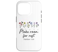 Custodia per iPhone 16 Pro Bible Verse Matthew 11 28 Make Room for Rest Trust God Jesus