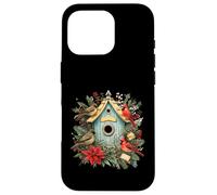 Custodia per iPhone 16 Pro Birdhouse Cardinal Winter Birds Lover - Birdwatcher natalizio