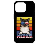 Custodia per iPhone 16 Pro Birman Cat 4th Of July Merica American Mericat Cats Lovers