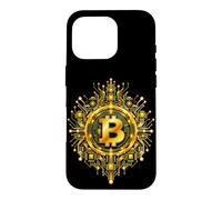 Custodia per iPhone 16 Pro Bitcoin Circuit Coin Tecnologia della finanza digitale Arte