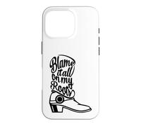 Custodia per iPhone 16 Pro Blame It All On My Roots Country Boot Nero