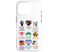 Custodia per iPhone 16 Pro BLM Human Rights Feminism Trans Science Books LGBTQ Kindness