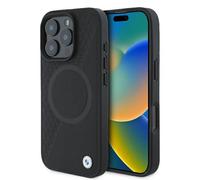 Custodia per iPhone 16 Pro BMW Hardcase in pelle MagSafe nera