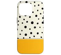 Custodia per iPhone 16 Pro Boho astratto giallo senape nero a pois color block art