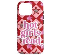 Custodia per iPhone 16 Pro Book Lover Hot Girls Read Preppy Pink Red Star Y2K