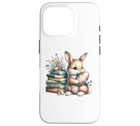 Custodia per iPhone 16 Pro Bookish Easter Bunny Reading Book Every Bunny Loves to Read