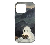Custodia per iPhone 16 Pro Bookish Ghost Reading Book Reader Mountain Scene
