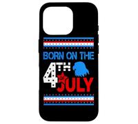 Custodia per iPhone 16 Pro Born On The 4th Of July American Patriotic Independence Day