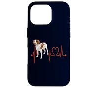 Custodia per iPhone 16 Pro Brittany Dog Heartbeat ECG I miei cani sono il mio cardio