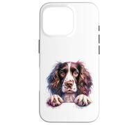 Custodia per iPhone 16 Pro Brittany English Springer Spaniel Cocker Spaniel Dog Face