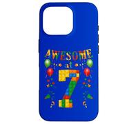 Custodia per iPhone 16 Pro Building Blocks Mattoni Impressionante a 7 Anni Compleanno Ragazzo
