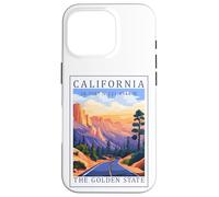 Custodia per iPhone 16 Pro California GPS Coordinates Travel Poster Opera d'arte Cali Golden