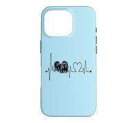 Custodia per iPhone 16 Pro Cane maltese Battito cardiaco Linea ECG I cani divertenti sono il mio cardio