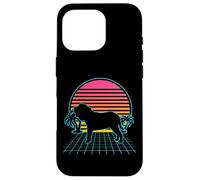 Custodia per iPhone 16 Pro Cane Mastino Napoletano Estetica Vaporwave vintage retrò