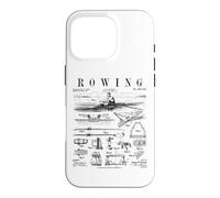 Custodia per iPhone 16 Pro Canottaggio Sport Rower Sculling Single Scull Boat Brevetto Vintage