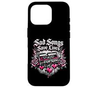Custodia per iPhone 16 Pro Canzoni tristi salvano vite Emo Design