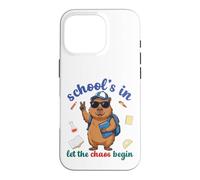 Custodia per iPhone 16 Pro Capybara Back To School Vibes Scuole In Let The Chaos Begin