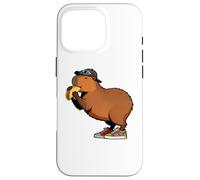Custodia per iPhone 16 Pro Capybara Kids, Rodent Eating Taco Funny Capybara