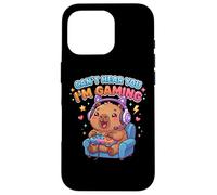 Custodia per iPhone 16 Pro Capybaras Rodents Gaming Can't Hear You I'm Gaming Capybara