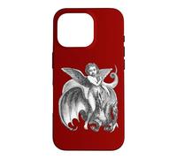 Custodia per iPhone 16 Pro Carattere alato demoniaco cavalcando un drago a due teste ritagliato