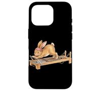 Custodia per iPhone 16 Pro Carino Bunny Fare Reformer Pilates Macchina Pasqua Pilates
