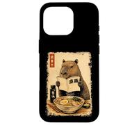 Custodia per iPhone 16 Pro Carino Capybara Ramen giapponese Kanji Edo Pittura