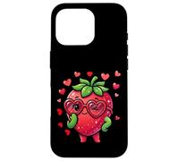 Custodia per iPhone 16 Pro Carino Fragola Valentine Cartoon Winking Frutta Con Cuore