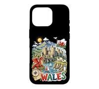 Custodia per iPhone 16 Pro Carino Galles Regno Unito Castello Welsh Dragon Viaggi