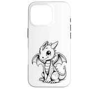 Custodia per iPhone 16 Pro Carino Kawaii Dragon Coloring Book Art Colore Nel Design