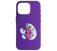 Custodia per iPhone 16 Pro Carino Melanzana Carattere Kawaii Love Hearts