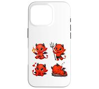 Custodia per iPhone 16 Pro Carino Rosso Baby Devil Character Set Forme Mania