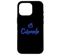 Custodia per iPhone 16 Pro Carmelo il re/corona blu e nome per gli uomini chiamato Carmelo