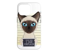 Custodia per iPhone 16 Pro Caro papà, posso spiegare, io gatto siamese, papà, io