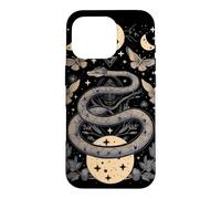 Custodia per iPhone 16 Pro Carta dei Tarocchi Serpente Mistico con Falene e Lune