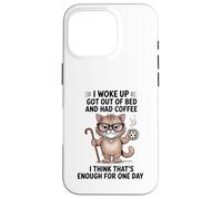 Custodia per iPhone 16 Pro Cat I Wake Up si è alzato dal letto e ha preso un caffè Design
