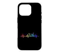Custodia per iPhone 16 Pro Cat Love Heartbeat Vita Cuore ECG Pulse