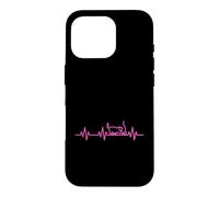 Custodia per iPhone 16 Pro Cat Love Heartbeat Vita Cuore ECG Pulse