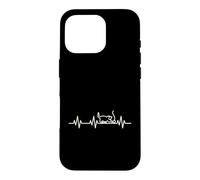 Custodia per iPhone 16 Pro Cat Love Heartbeat Vita Cuore ECG Pulse